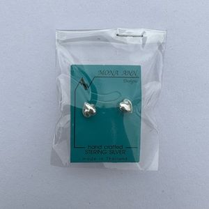 Sterling Silver Heart Stud Earrings